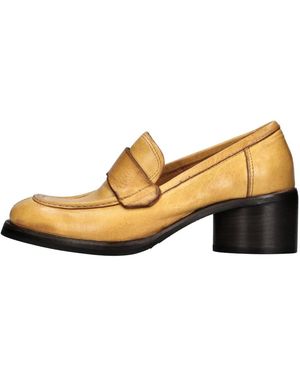 Hundred 100 Schoenen ,Geel ,Leer Platte Schoenen Geel - Naturel