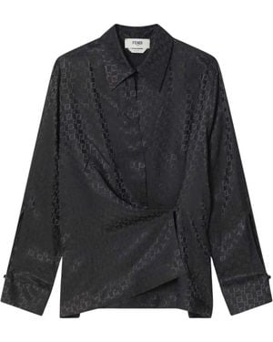 Fendi Lange Mouw Overhemd - Blauw