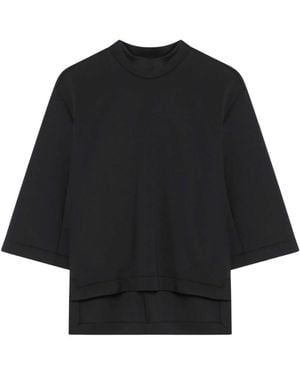 Moncler Asymmetric Hem Short-Sleeved T-Shirt - Black