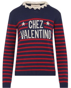 Valentino Round-Neck Knitwear - Azul