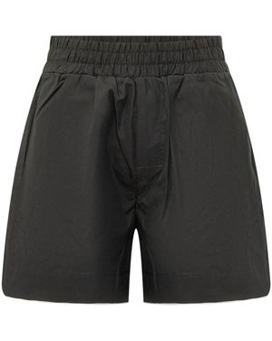Palm Angels Korte Broeken ,Zwart ,Curved Logo Shorts