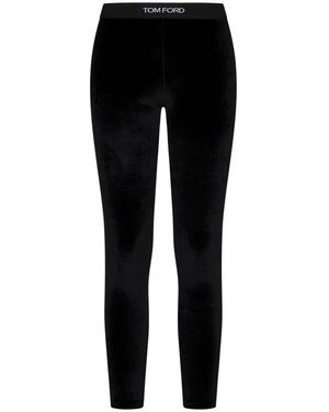 Tom Ford Stretch Leggings Met Logo - Zwart