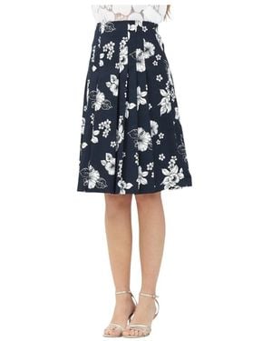 Max Mara Blauer blumen midi rock elegant frühling
