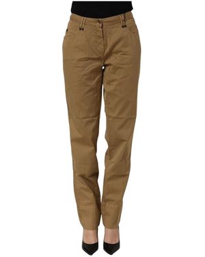 Plein Sud Gerade Baumwoll Stretch Chino-Hose - Grün
