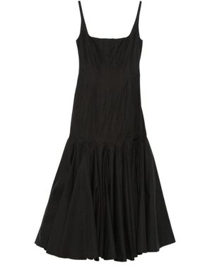 Jacquemus Kleedjes ,Zwart ,Katoen Flared Midi Jurk