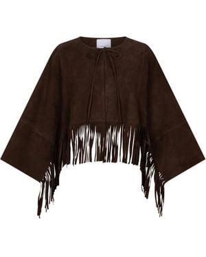 Dante 6 Jassen ,Bruin ,Leer Spencer Poncho