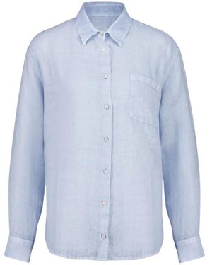 120% Lino Overhemden ,Blauw ,Linnen Zachte Fade Linnen Overhemd Met Lange Mouwen