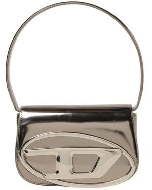 DIESEL Metallic Clutch Tasche Mit Logo-Detail - Braun