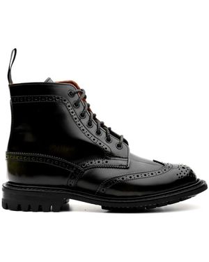 Tricker's Schoenen ,Groen ,Militaire Stijl Laarzen Voor Vrouwen - Zwart