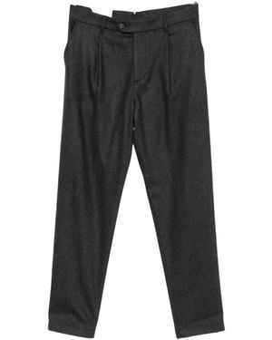 Eleventy Broeken ,Grijs ,Wol Gekreukte Wollen Broek
