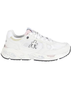 Premiata Mased 8206 Suede-Trim Polyester Trainers - White