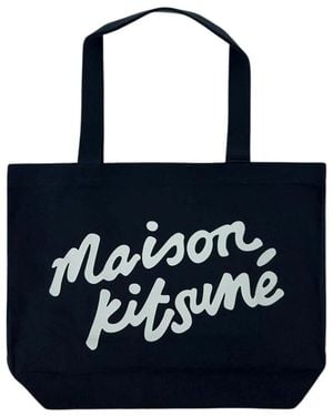 Maison Kitsuné Tote Bags - Blue
