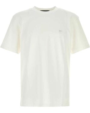 DSquared² Tops ,Wit ,Katoen T-Shirt Met Metalen D2-Logo