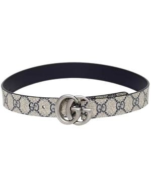 Gucci Double G Leren Riem - Blauw