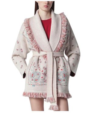 Alanui Bandana Jacquard Cardigan - Rot