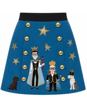 Dolce & Gabbana Rokken ,Blauw ,Wol Korte Rok