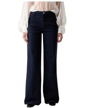 ViCOLO Jeans ,Blauw ,Katoen Wide Leg Jeans