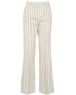 Kaos Broeken ,Katoen Hoge Taille Pinstripe Broek - Wit