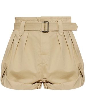 KENZO Katoenen Shorts Met Riem - Naturel