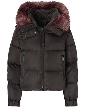 Pinko Jassen ,Bruin ,Polyester Godetia Padded Jacket - Zwart