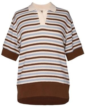 Woolrich Gestreiftes Jersey-Polo - Braun