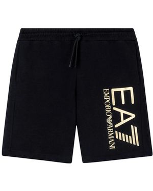 EA7 Sportieve French Terry Shorts - Zwart