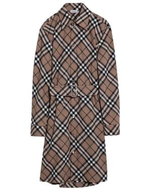 Burberry Vintage Check Gürtelschleife Hemdbluse - Grau