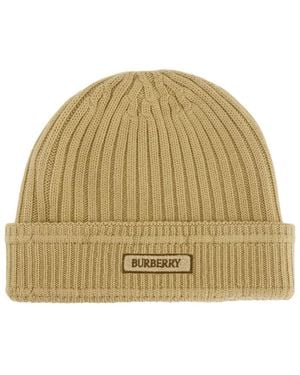 Burberry Wollen Beanie - Naturel