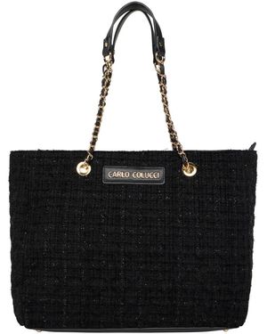 carlo colucci Tote Bags - Black