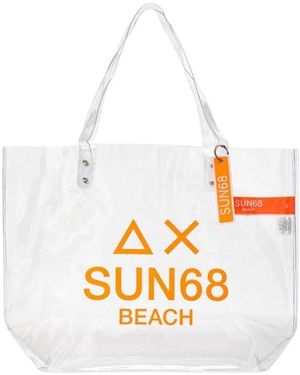 Sun 68 Transparente Strandtasche Mit Logo - Weiß