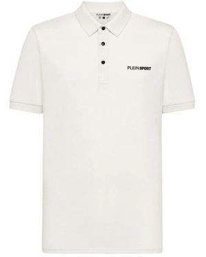Philipp Plein Fitness ,Wit ,Dry-Fit Poloshirt