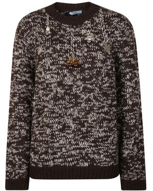 Prada Round-Neck Knitwear - Negro