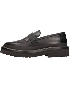 Brunello Cucinelli Flache Schuhe Braun - Schwarz