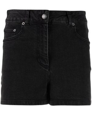 Moschino Denim Stretch Shorts Mit Sesamstraßen-Label - Schwarz
