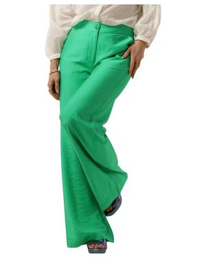 Pom Broeken ,Groen ,Groene Wijde Broek Trendy Look