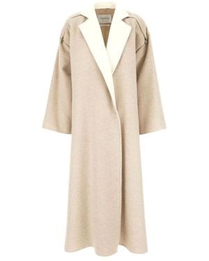 Max Mara Single-Breasted Coats - Natural
