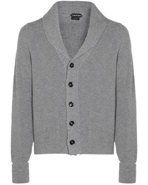Tom Ford Grauer Knopf-Pullover