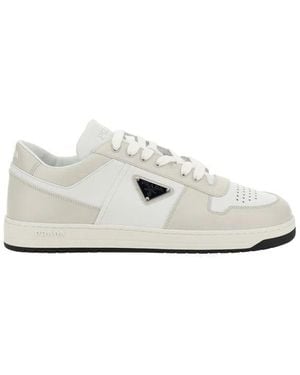 Prada Leder Downtown Sneakers - Weiß