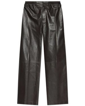 Bottega Veneta Leather Pants - Gray