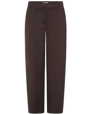 Ichi Straight Trousers - Marrón