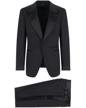 Tom Ford Single Breasted Suits - Black
