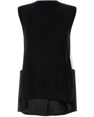 Sacai Tops ,Zwart ,Vests