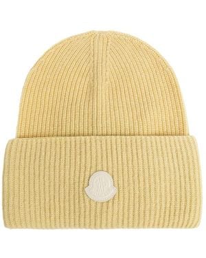 Moncler Accessoires ,Geel ,Wol Wol & Kasjmier Blend Muts