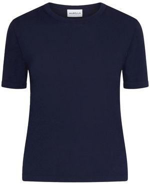 Marella Viscose-Blend T-Shirt - Blauw