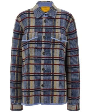 Guest In Residence Plaid Work Cashmere Jacket - Blau