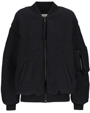 Laneus Boucle Buttoned-Up Bomber Jacket - Zwart