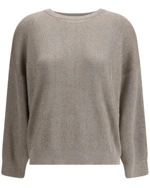 Brunello Cucinelli Round-Neck Knitwear - Grigio