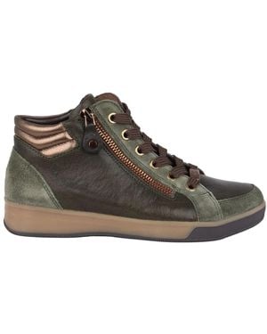 Ara Grüner high-top-sneaker mit gestreiften schnürsenkeln