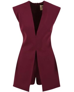 Aniye By Jassen ,Bruin ,Leer Lavinia Short Jumpsuit - Paars
