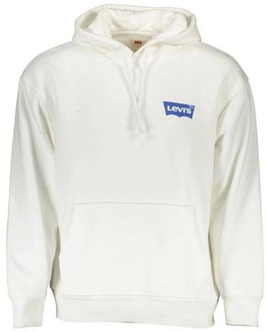 Levi's Kapuzenpullover Mit Langen Ärmeln Aus Baumwolle Mit Zentraler Tasche Und Logodruck - Weiß